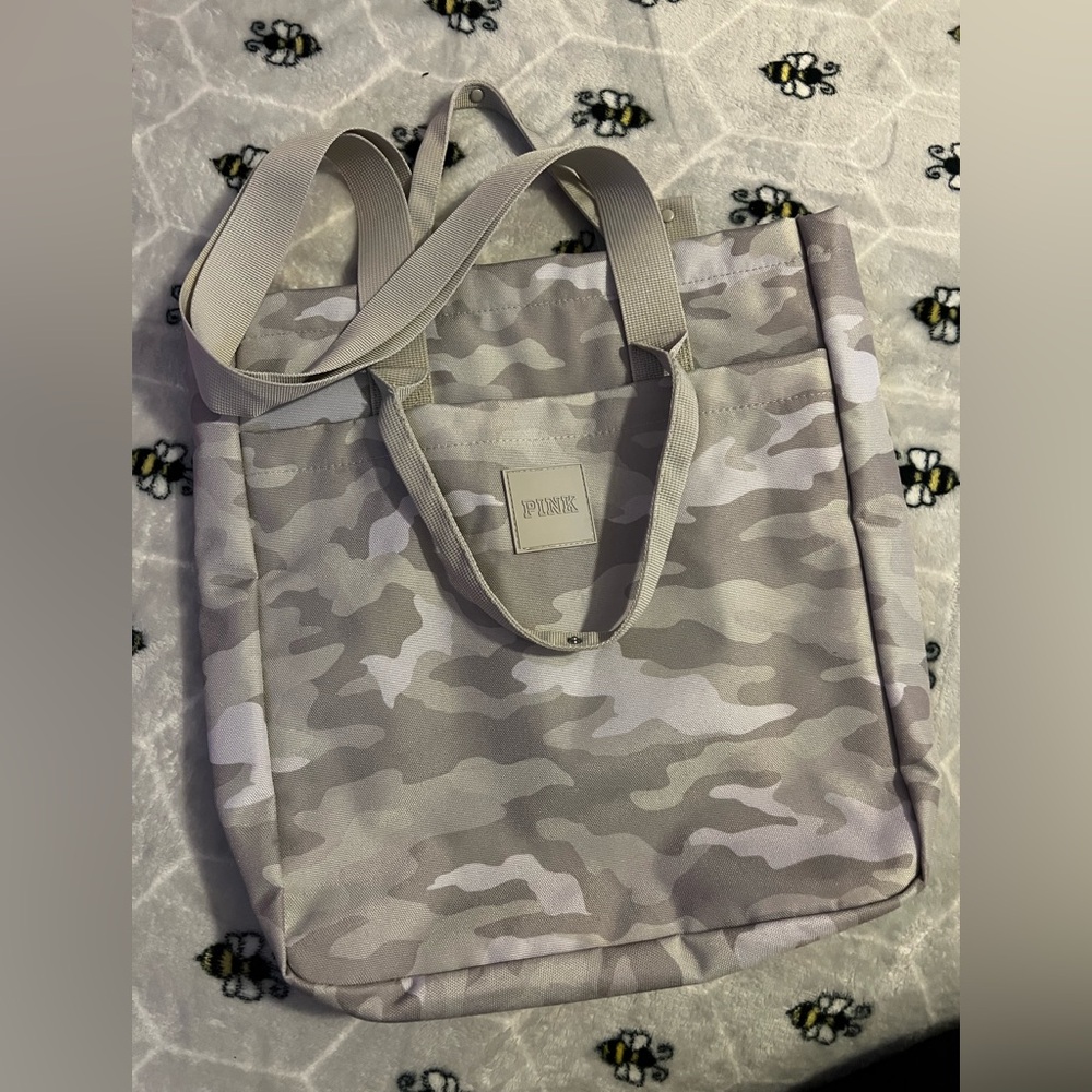 PINK Victoria's Secret Gray Camo Tote